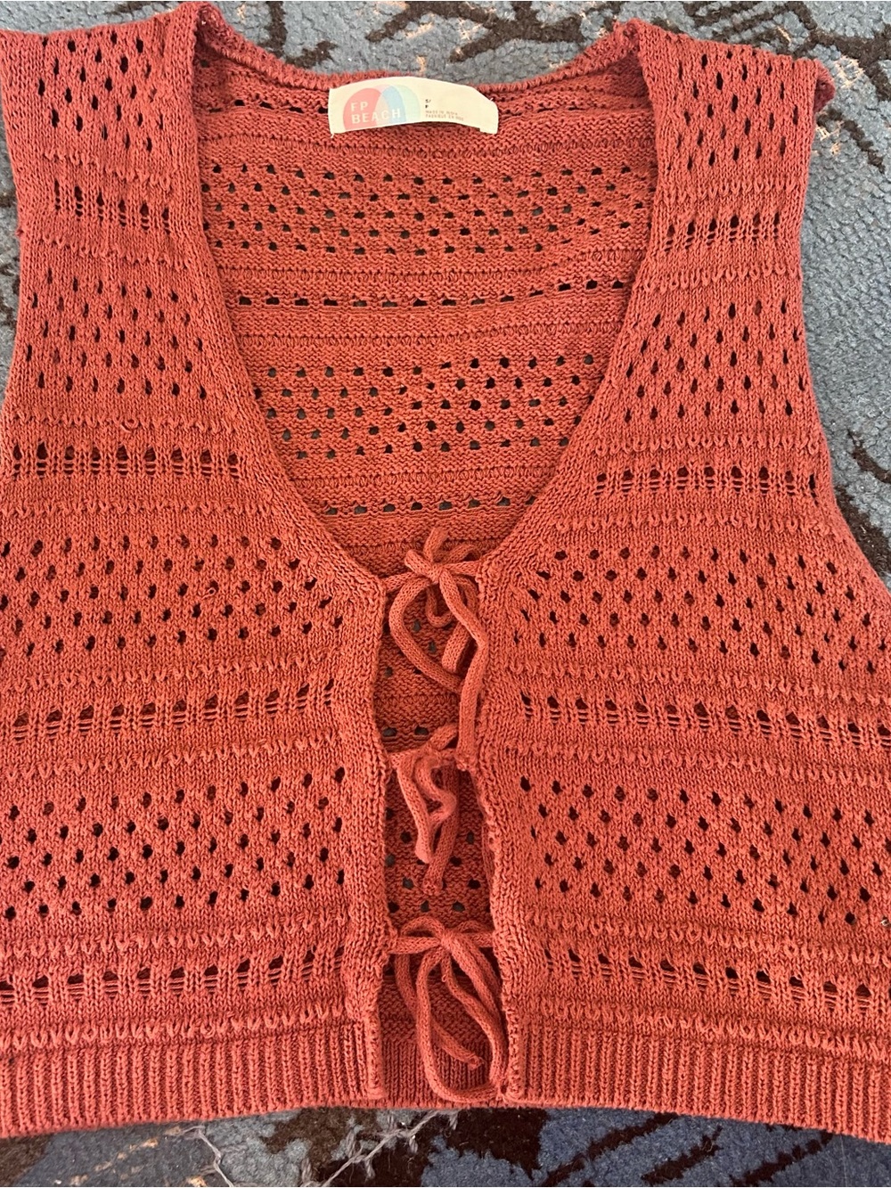 Free People Beach Crochet Skirt + Vest SET - Picture 2 of 3